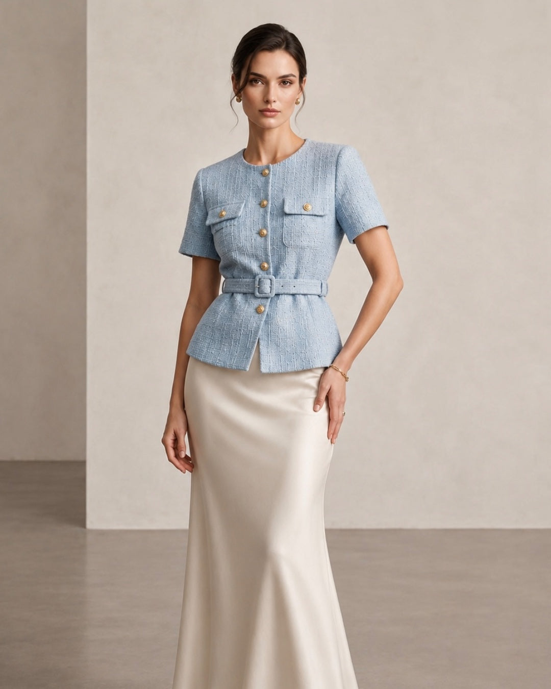 Sculpted Tweed Set + Belt