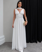 Sculpted Waist Flow Maxi Dress
