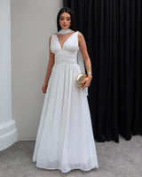 Sculpted Waist Flow Maxi Dress