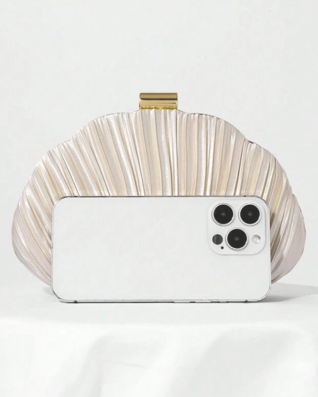 Seashell Satin Clutch
