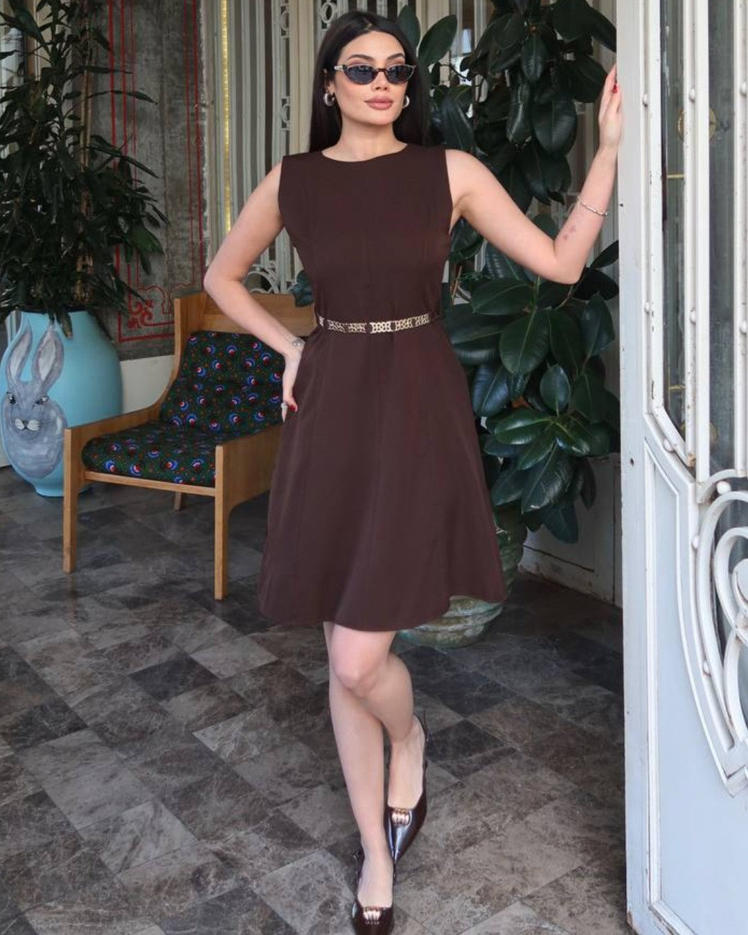 Sharp Waist Mini Dress + Belt