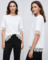 Sheer Lace Trim T-Shirt