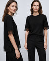 Sheer Lace Trim T-Shirt