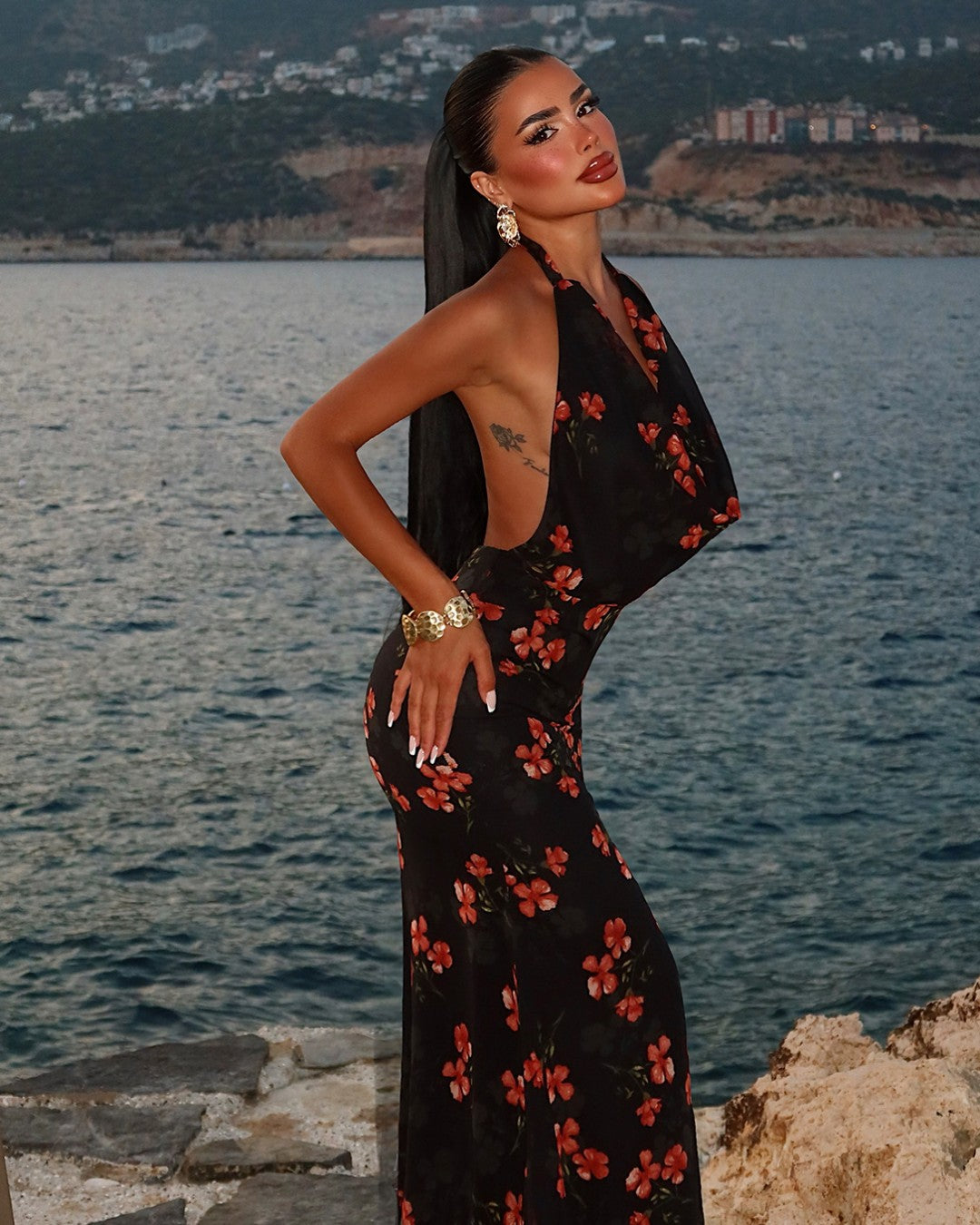 Sienna Bloom Halter Dress