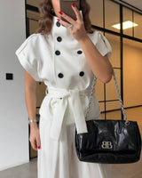 Signature Button Blazer + Belt