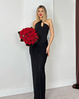 Sleek Drape Maxi Dress