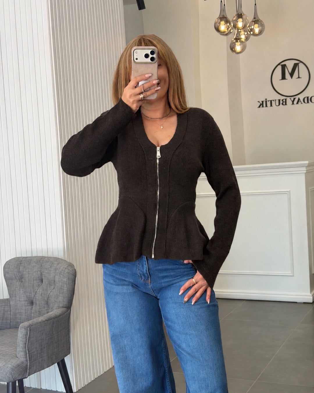 Soft Knit Peplum Cardigan