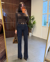 Straight-Leg Denim + Belt