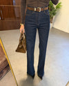 Straight-Leg Denim + Belt