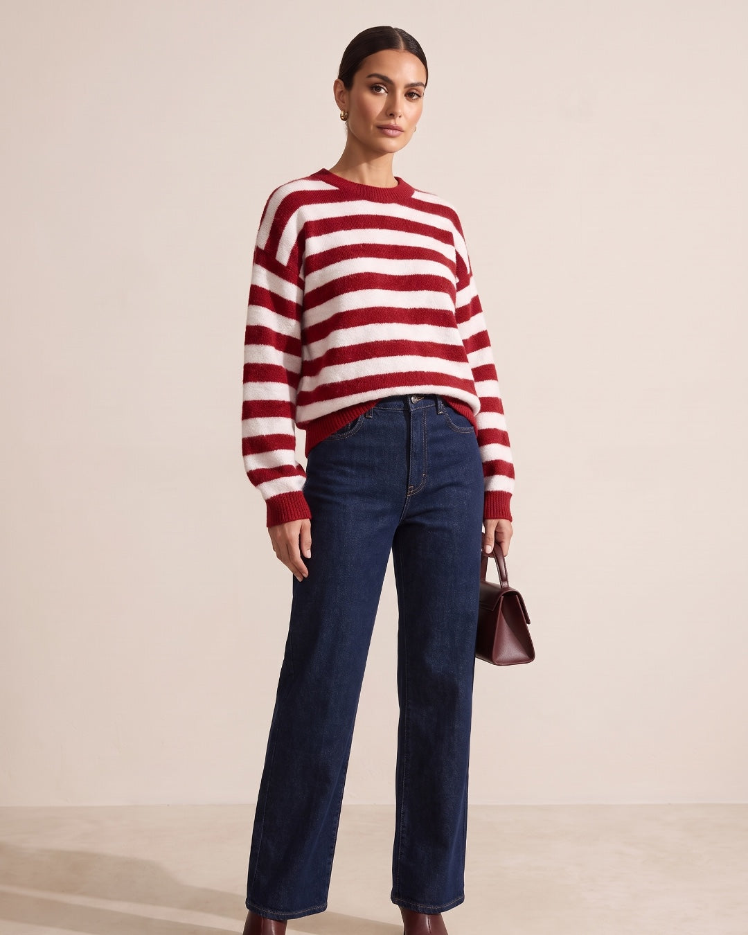 Striped Fuzzy Knit Sweater