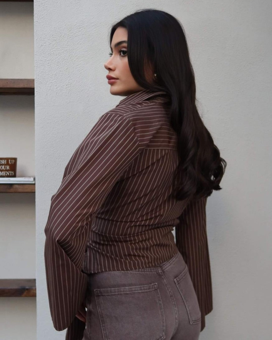 Striped Tie-Waist Shirt