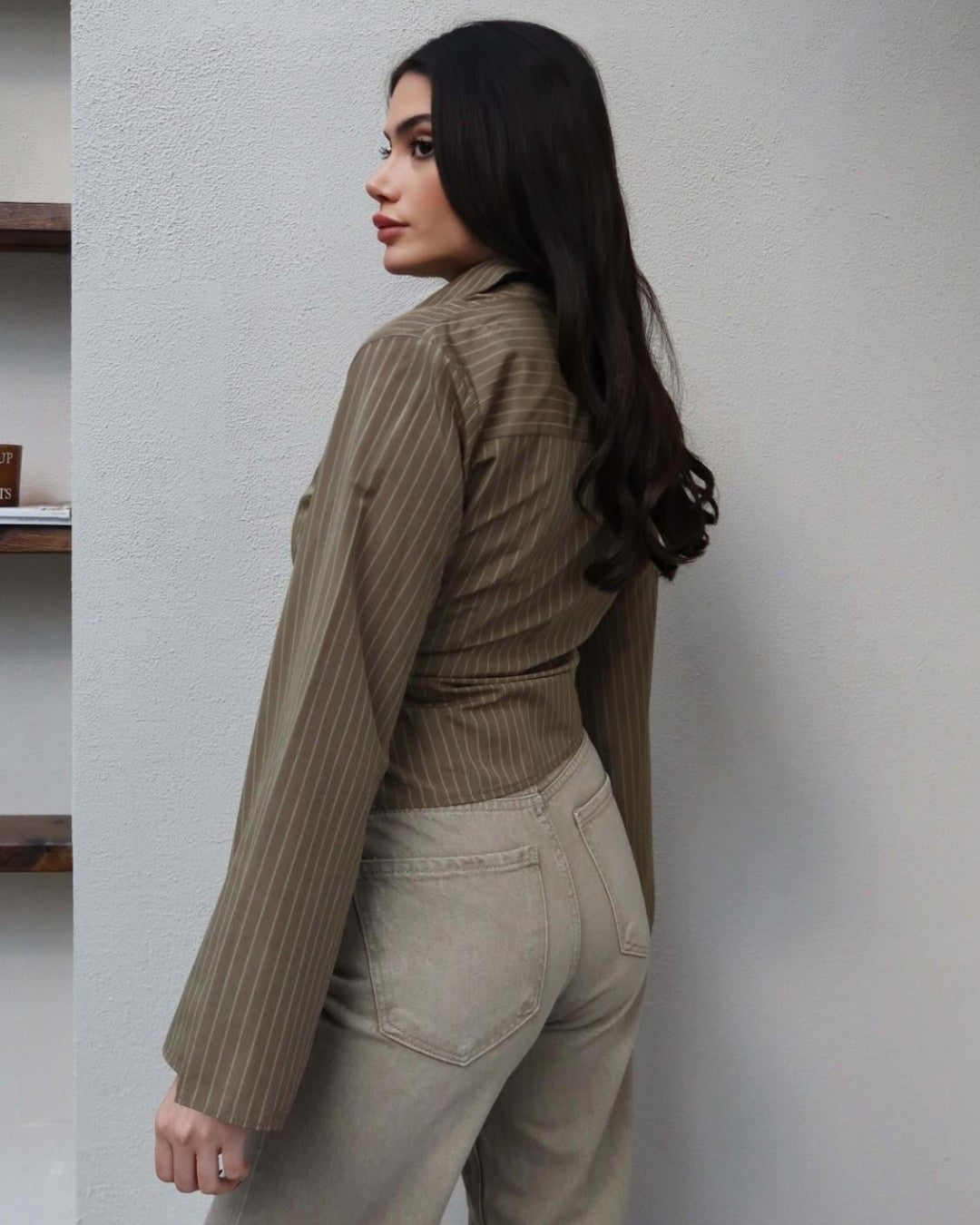 Striped Tie-Waist Shirt