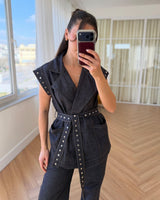Structured Denim Set + Belt