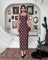 Structured Polka Midi Dress