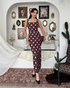 Structured Polka Midi Dress