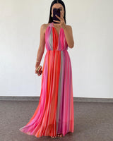 Sunset Pleated Maxi Dress