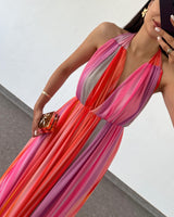 Sunset Pleated Maxi Dress