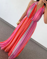 Sunset Pleated Maxi Dress