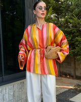 Sunset Summer Striped Shirt + Belt