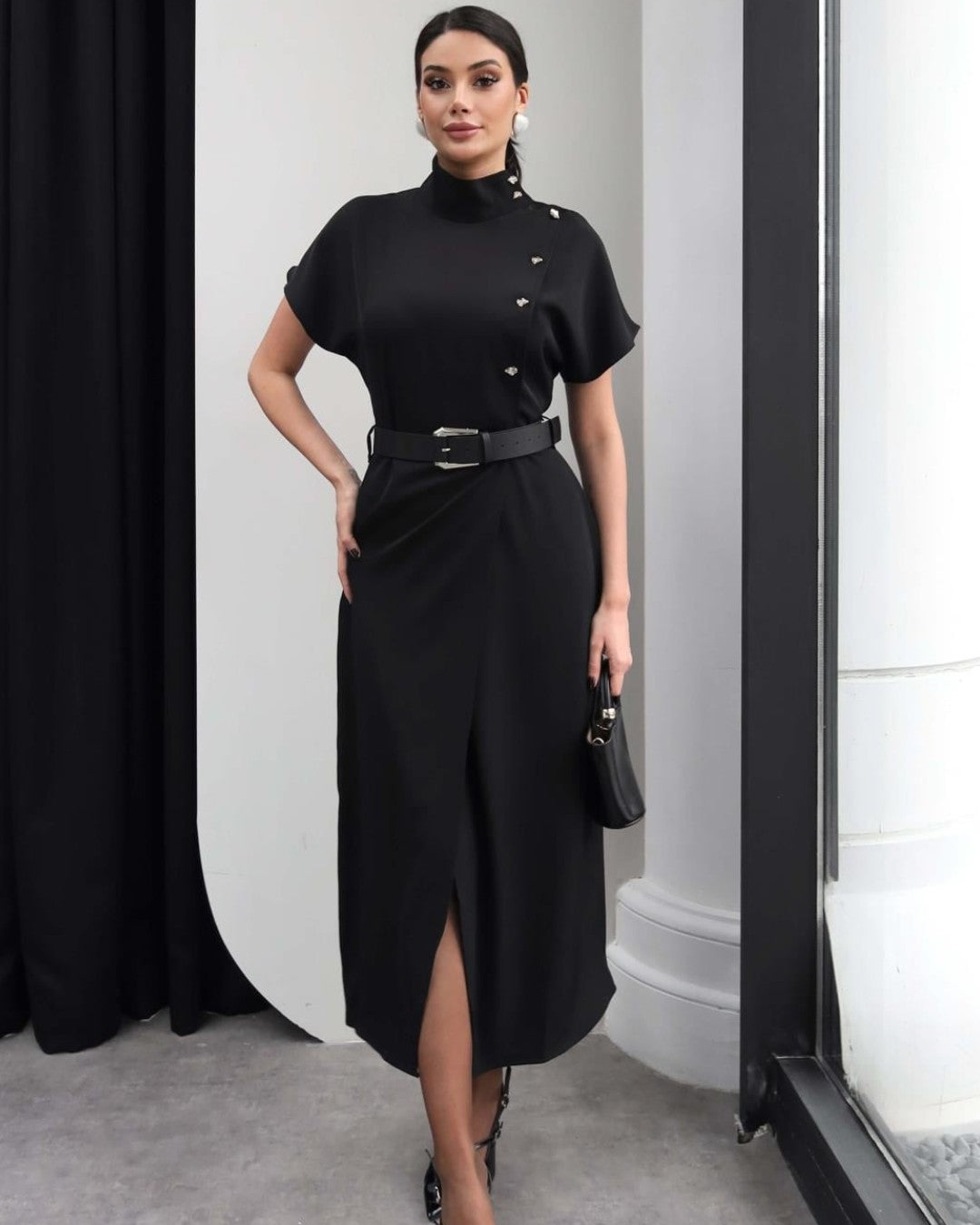 Tailored Belted Midi Dress + Belt