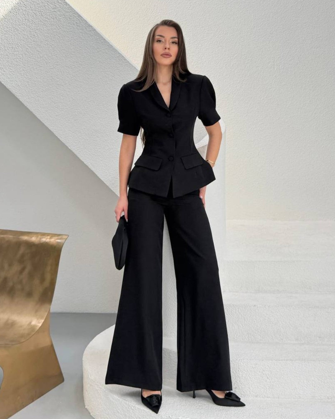 Tailored Peplum Blazer Suit