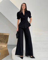 Tailored Peplum Blazer Suit