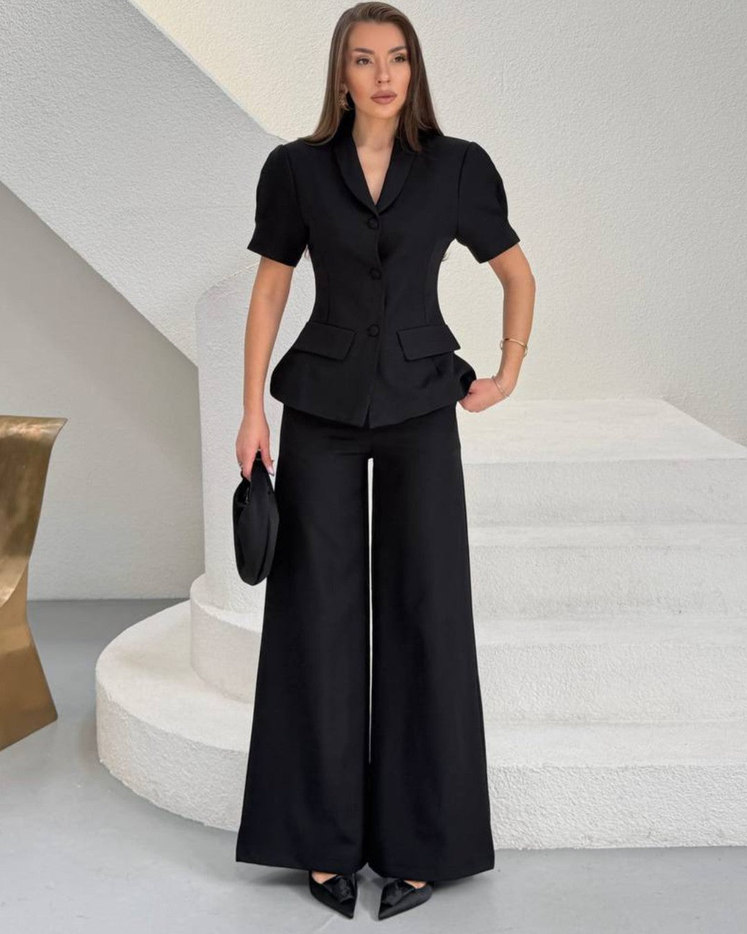 Tailored Peplum Blazer Suit