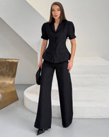 Tailored Peplum Blazer Suit