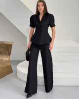 Tailored Peplum Blazer Suit