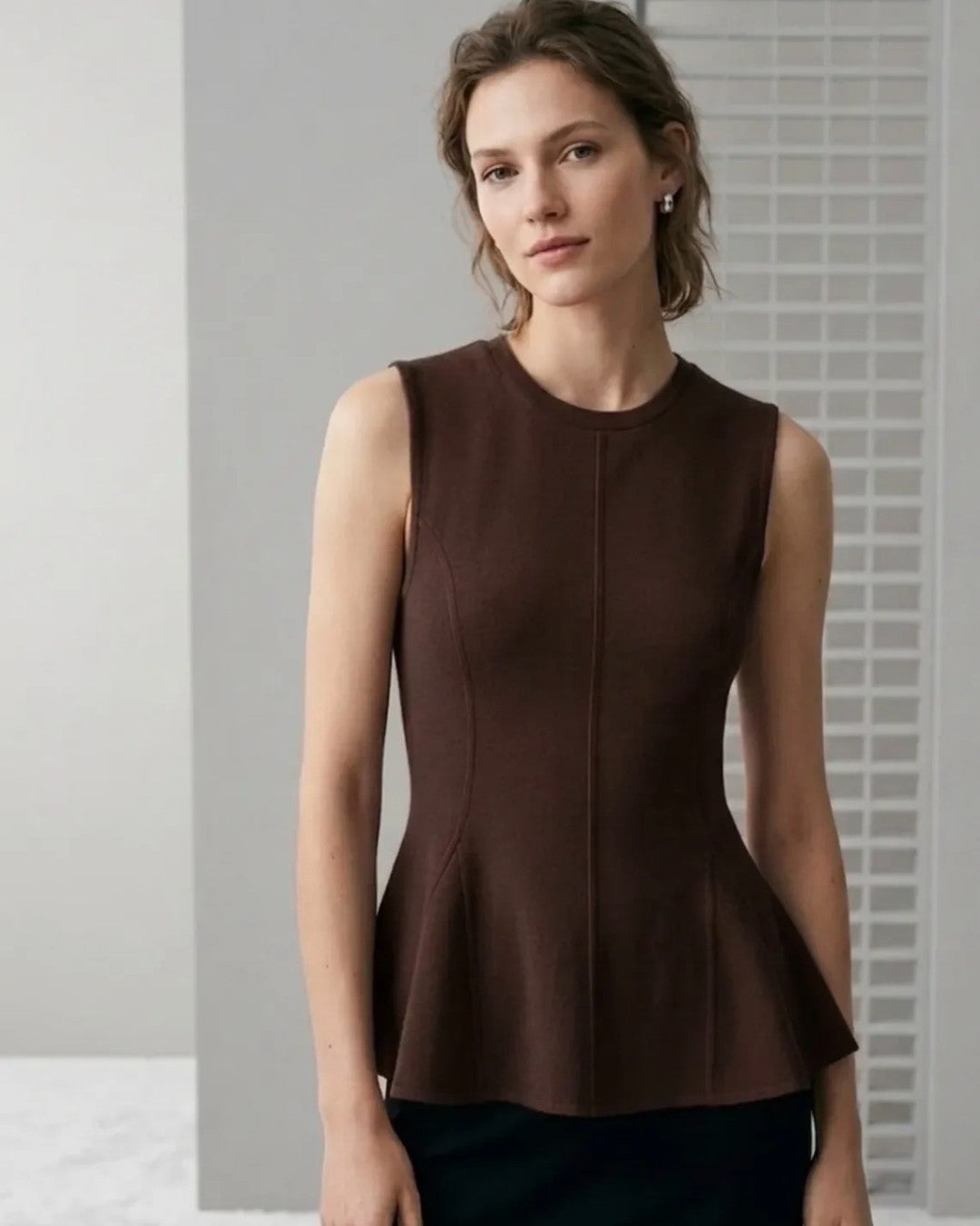 Tailored Waist Flare Top