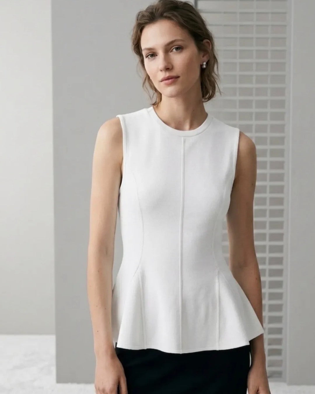 Tailored Waist Flare Top