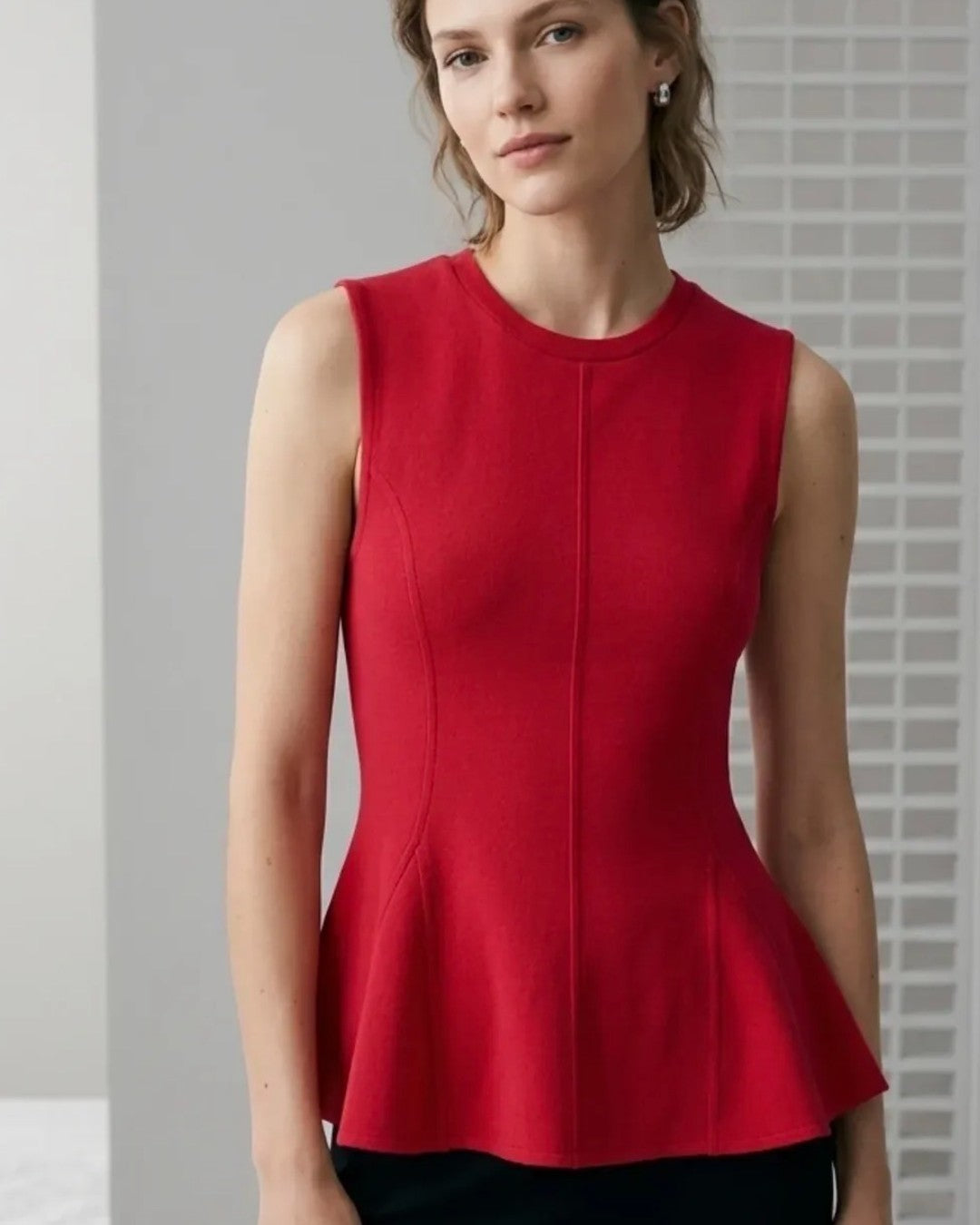 Tailored Waist Flare Top