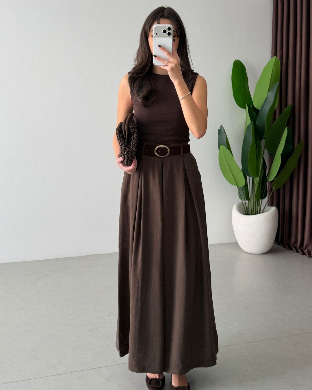 Tailored Wide-Leg Pants + Belt