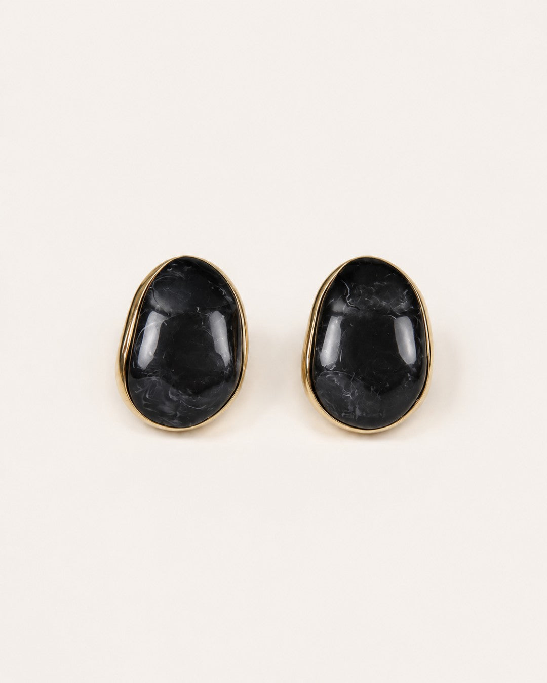 Tavira Amber Pebble Studs