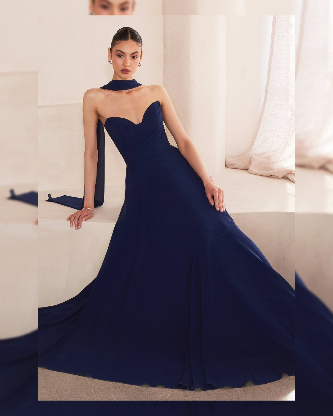 The Draped Veil Gown