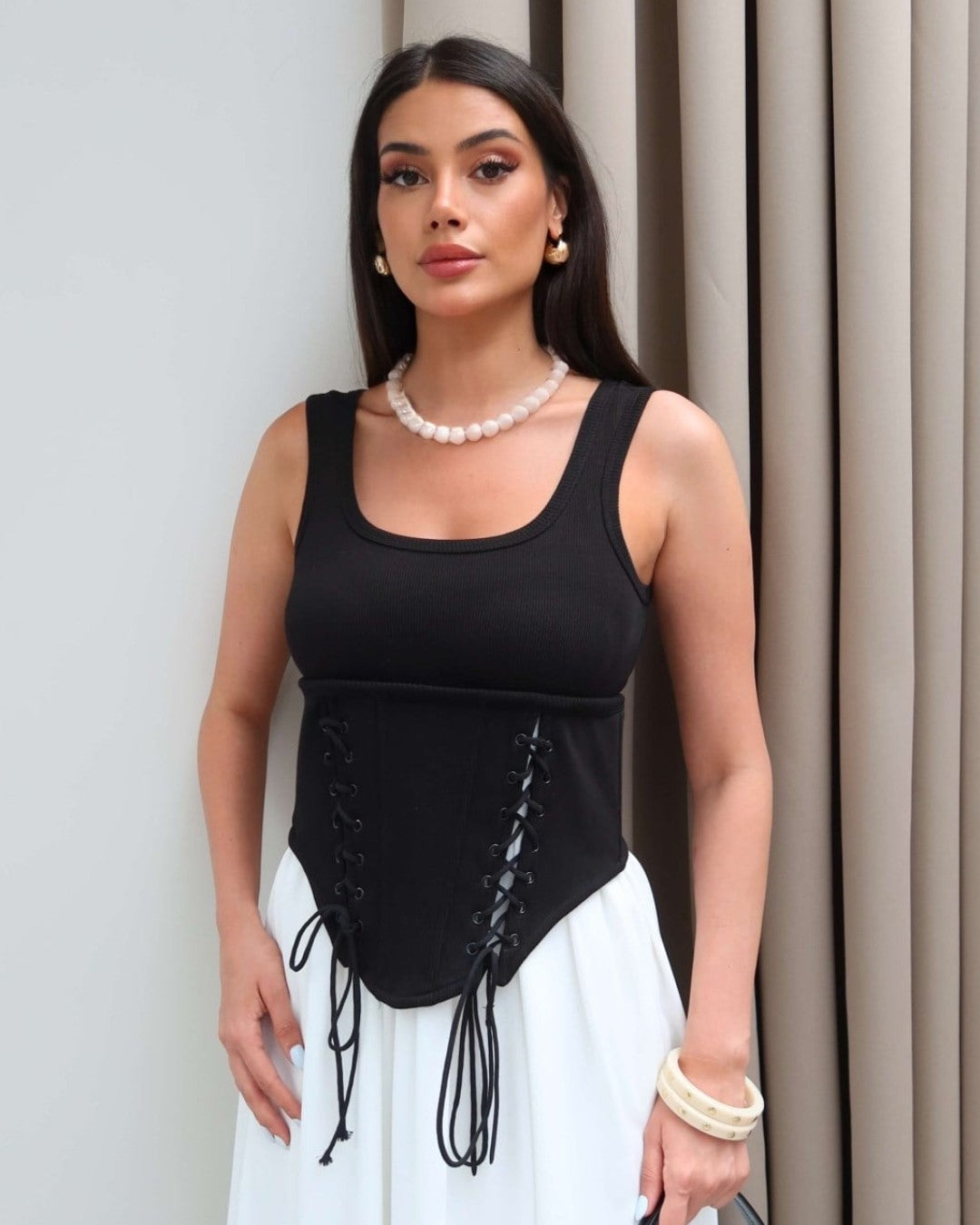 The Noir Corset Midi Dress