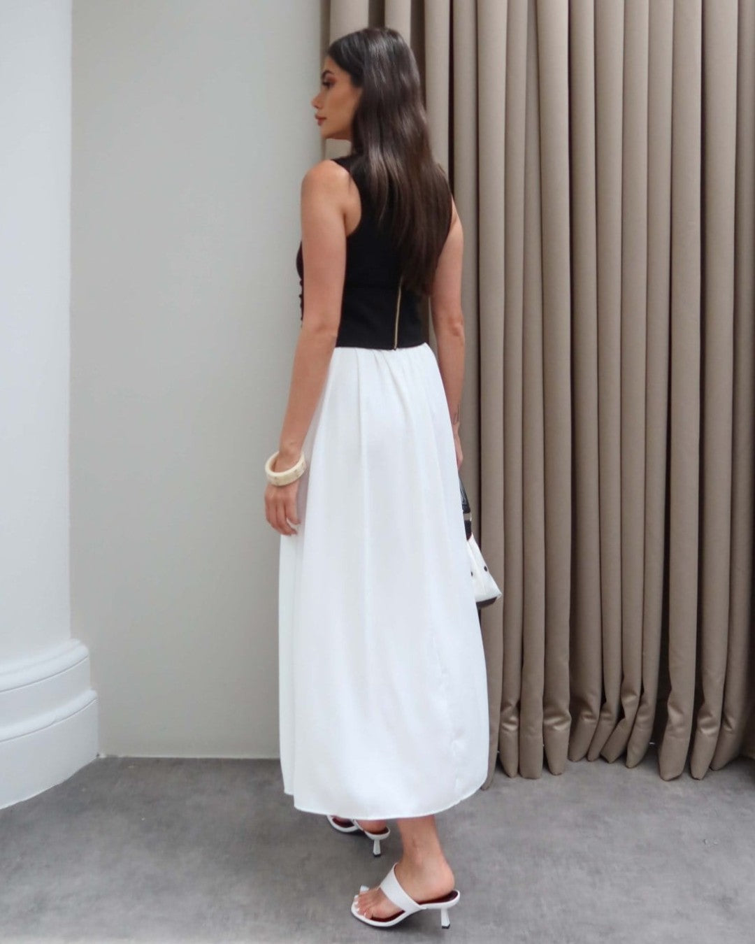 The Noir Corset Midi Dress