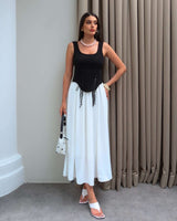 The Noir Corset Midi Dress