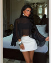 The Noir Sheer Cape Top
