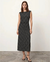 The Paris Edit Midi Polka Dress