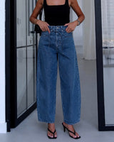 Tie-Waist Barrel Denim