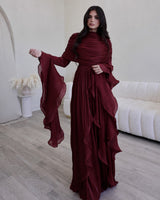 Valencia Ruffles Drape Gown