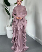 Valencia Ruffles Drape Gown