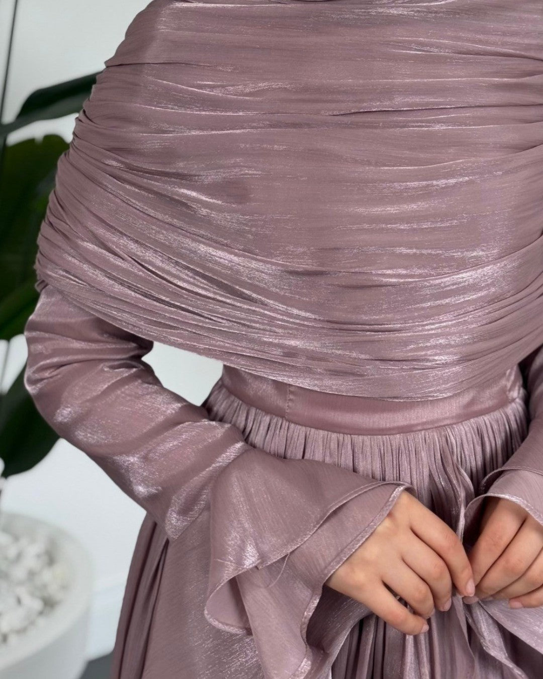 Valencia Ruffles Drape Gown