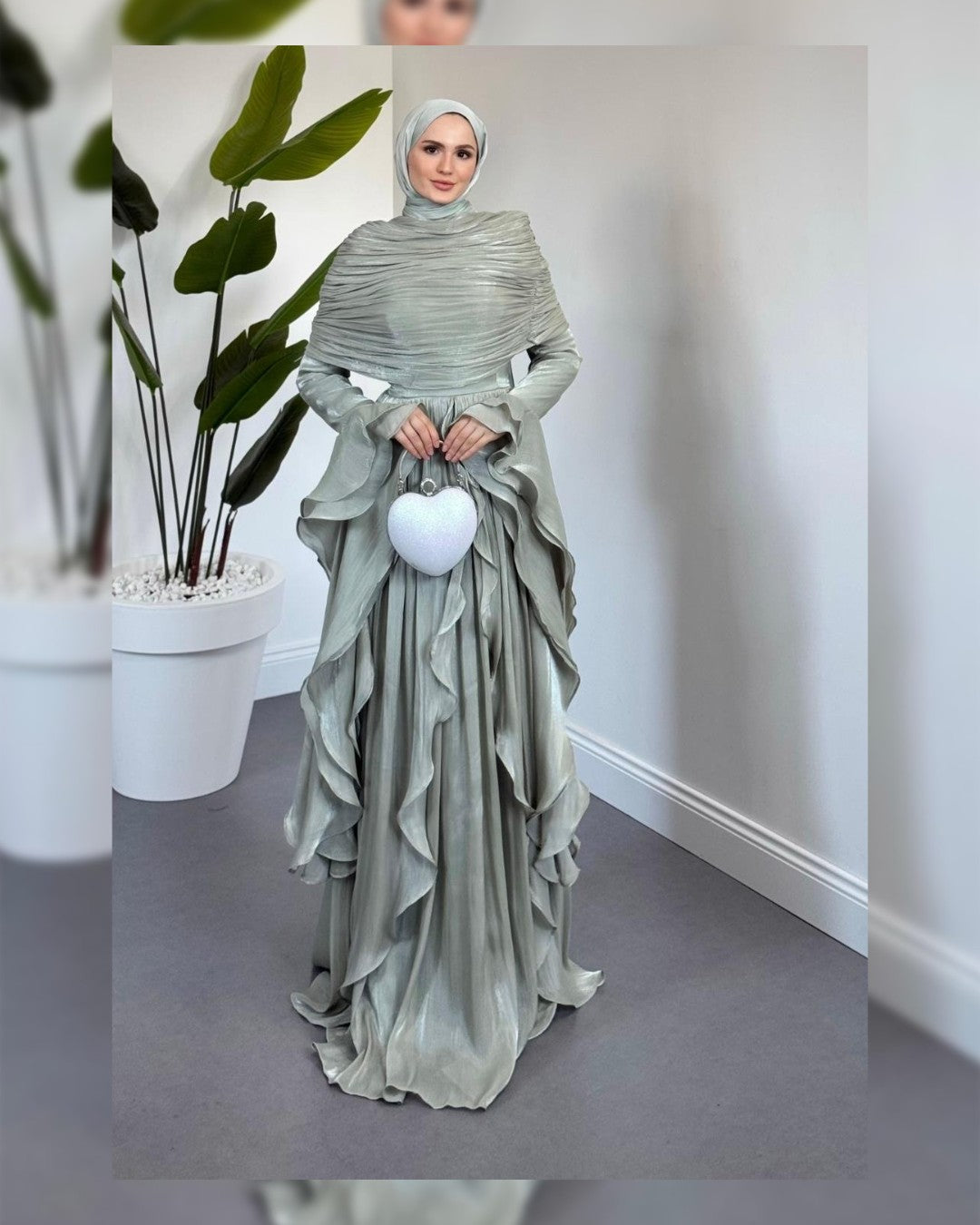 Valencia Ruffles Drape Gown