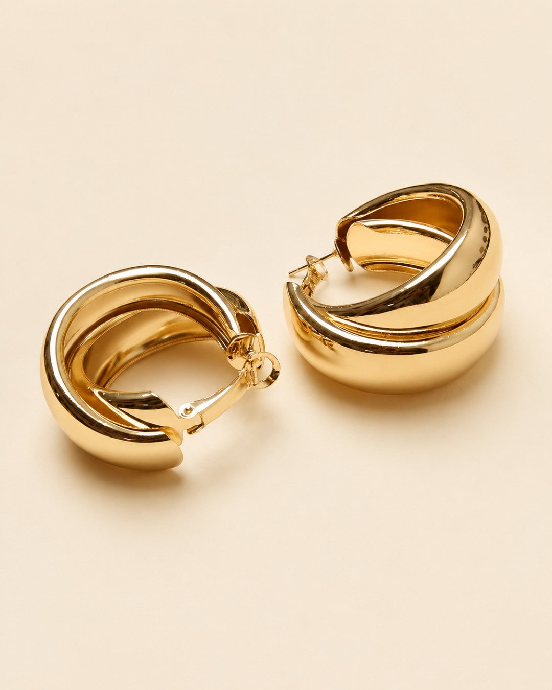 Vallée Twin-Ridge Gold Hoops
