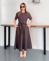 Velour Midi Dress + Belt