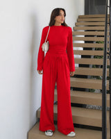 Veyra Ruched Wide-Leg Set