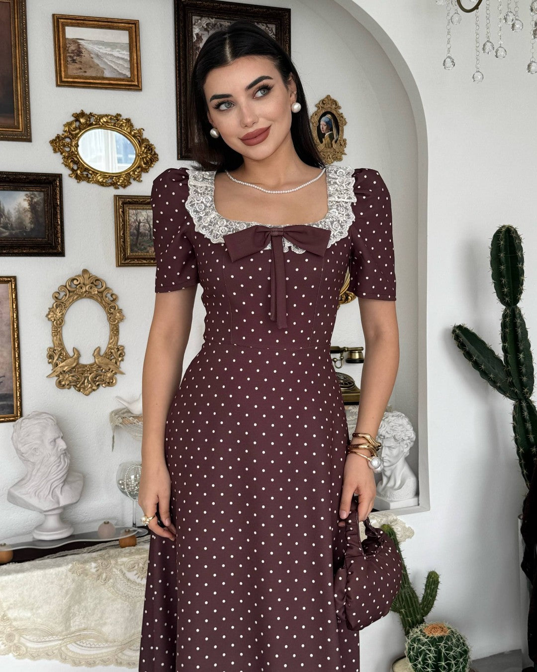 Vintage Polka Maxi Dress