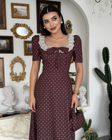 Vintage Polka Maxi Dress